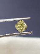 Cushion brilliant 1.01 Carat ( Natural ) Diamond Fancy Yellow I1 Clarity