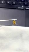 Oval cut 1.01 Carat ( Natural ) Diamond Fancy Orangey Yellow I1 Clarity - GIA