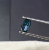 Cushion brilliant 1.00 Carat ( Natural ) Diamond Fancy Vivid Blue SI2 Clarity