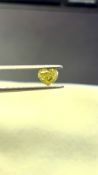 Heart Cut 1.01 Carat ( Natural ) Diamond Fancy Yellow SI2 Clarity - GIA