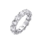 18k White Gold 7.00ct Round Brilliant Cut Diamond Eternity Ring WGI Certified