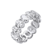 18k White Gold 7.00ct Oval Cut Diamond Eternity Ring WGI Certified