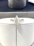Marquise Cut 2.81 Carat ( Natural ) Diamond Pave Ring Set In Platinum I Colour I3 Clarity