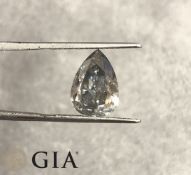 Pear Cut Fancy Grey 5.21 Carat ( Natural ) Diamond I2 Clarity GIA 5151261264
