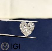 Heart cut 6.77 Carat ( Natural ) Diamond I Colour I2 Clarity IGI 751506783