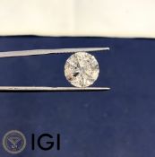 Round Brilliant Cut ( Natural Diamond ) I Colour I1 Clarity 7.01 Carat IGI 830684903