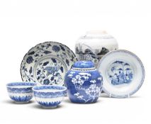 An assembled group of Chinese blue and white porcelain