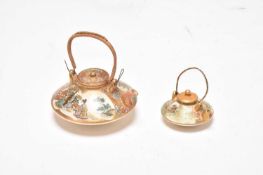 Two Japanese Satsuma miniature sake ewers