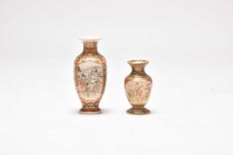 Two small Japanese Satsuma vases, Meiji/Taisho era