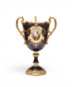 Large Coalport landscape-decorated trophy cup, early 20th century