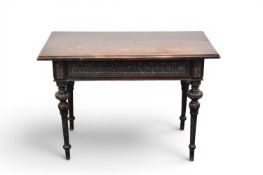 A Victorian Renaissance revival ebonised table
