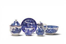 Worcester porcelain, including 'Fisherman' sucrier and 'Argument' bowl
