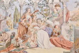 H Haines (19th century) Four Renaissance Revival or Classic Scenes (4)