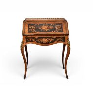 A French Louis XV style marquetry bureau desk