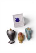 Four pieces of glass designed by Kjell Engman for Kosta Boda & a Staffordshire dalmation