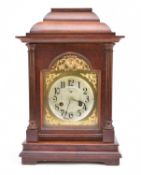 A German oak cased bracket clock