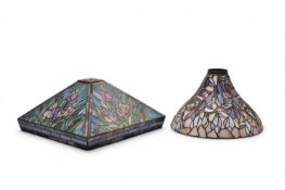Three Tiffany style stained glass lamp shades (3)