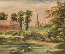 C Harrison (British, 20th century) Two Country Scenes (2)