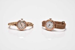 Two early 20th century lady's 9ct gold wristwatches