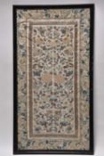 A Chinese embroidered silk panel