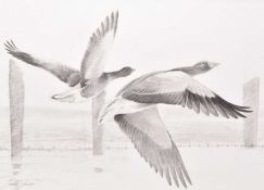 Terence Lambert (British, b.1951) Greylag on Orkney, Two Concept Sketches (2)