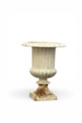 A pair of Victorian cast iron urns
