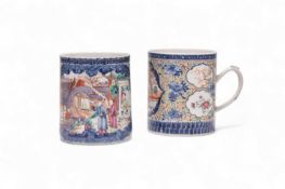 Two Chinese export porcelain mugs, 18th century