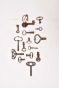 A group of 18th century and later iron special purpose keys