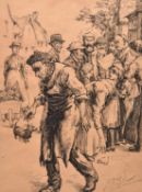 Edward Frederick Skinner (1865–1924) Edwardian Narrative Street Scene, likely a book or magazine ill