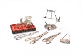 A small collection of silver, white metal and plate