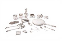 A collection of silver and silver mounted wares