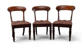A set of six William IV rosewood upholstered dining chairs