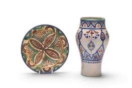 A Moroccan dish and a Tunisian vase