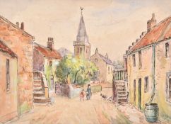 Albert Abram Gittleson (act.1911-1944) Collection of villages and rural landscapes watercolours (9)