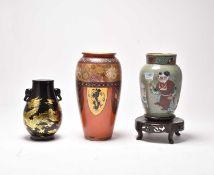 Two Japanese and one Chinese vases, 20th century