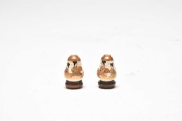 A pair of Japanese Satsuma miniature vases