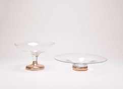 Two silver mounted glass tazzas