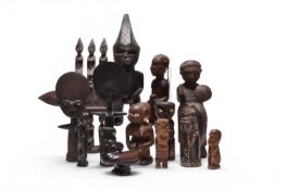 A collection of mainly African ethnographic votive figures