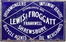 An enamel sign of local interest for 'Lewis & Froggatt' of Frankwell, Shrewsbury