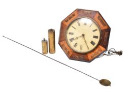 A late 19th century 'hook and spike' wall clock