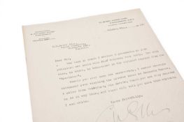 WILLIAMS-ELLIS, Clough (1883-1978) A signed typewritten letter dated 1919