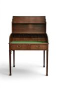 A mahogany roll-top desk