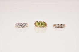 Three stone set rings