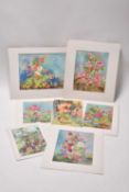 Leonard Gittleson (British, 20th century) Still life of flowers and others (qtty)