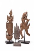 Two Balinese carved hardwood figures, 17th-18th century