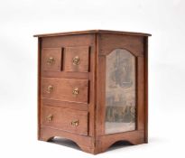 An early 20th century pitch pine apprentice or curio chest