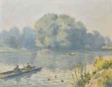 Fletch (20th century) Impressionist Lake Scene
