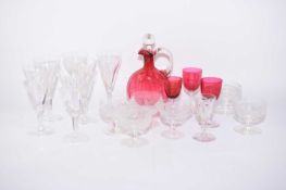 Victorian and later glassware, together with Waterford Crystal