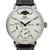 Pre-owned IWC International Watch Company Porto Manual Winding Moon Phase 150th Anniversary White Wr