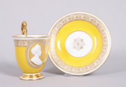 Porträt-Tasse "Auguste Viktoria" mit Untertasse, KPM-Berlin, um 1916 